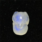 Natural Light Moonstone Pendant Fox Carved Crystal Beads Luck Love Healing Gift