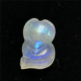 Natural Light Moonstone Pendant Fox Carved Crystal Beads Luck Love Healing Stone