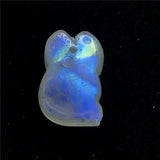 Natural Light Moonstone Pendant Fox Carved Crystal Beads Luck Love Healing Stone