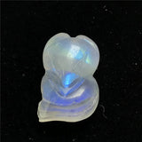 Natural Light Moonstone Pendant Fox Carved Crystal Beads Luck Love Healing Stone
