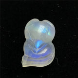 Natural Light Moonstone Pendant Fox Carved Crystal Beads Luck Love Healing Stone