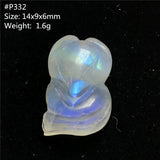 Natural Light Moonstone Pendant Fox Carved Crystal Beads Luck Love Healing Stone