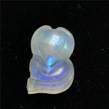 Natural Light Moonstone Pendant Fox Carved Crystal Beads Luck Love Healing Stone