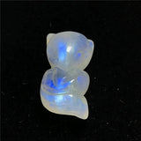 Natural Light Moonstone Pendant For Women Man Fox Carved Crystal Beads