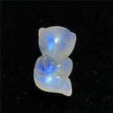 Natural Light Moonstone Pendant For Women Man Fox Carved Crystal Beads