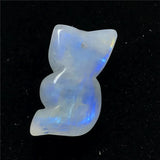 Natural Light Moonstone Pendant For Women Man Fox Carved Crystal Beads