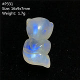 Natural Light Moonstone Pendant For Women Man Fox Carved Crystal Beads