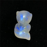 Natural Light Moonstone Pendant For Women Man Fox Carved Crystal Beads