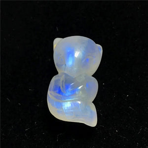 Natural Light Moonstone Pendant For Women Man Fox Carved Crystal Beads