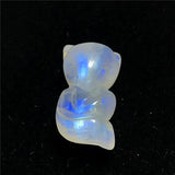 Natural Light Moonstone Pendant For Women Man Fox Carved Crystal Beads