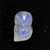 Moonstone Pendant 14x8x6mm Fox Carved Crystal Beads