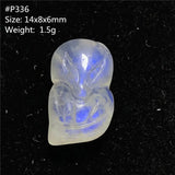 Moonstone Pendant 14x8x6mm Fox Carved Crystal Beads