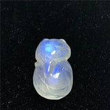 Natural Light Moonstone Fox Carved Crystal Pendant AAAAA