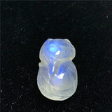 Natural Light Moonstone Fox Carved Crystal Pendant AAAAA