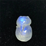 Natural Light Moonstone Fox Carved Crystal Pendant AAAAA