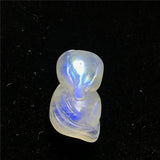 Natural Light Moonstone Fox Carved Pendant Healing Beauty Love Luck Stone