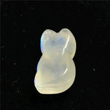 Natural Light Moonstone Fox Carved Pendant Healing Beauty Love Luck Stone