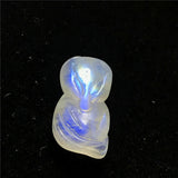 Natural Light Moonstone Fox Carved Pendant Healing Beauty Love Luck Stone