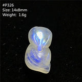 Natural Light Moonstone Fox Carved Pendant Healing Beauty Love Luck Stone