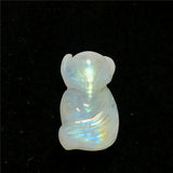 Moonstone Fox Carved Crystal Pendant Healing Luck Stone