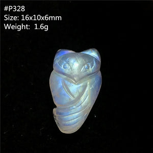 Natural Light Moonstone Pendant Fox Carved Crystal Beads Healing Jewelry