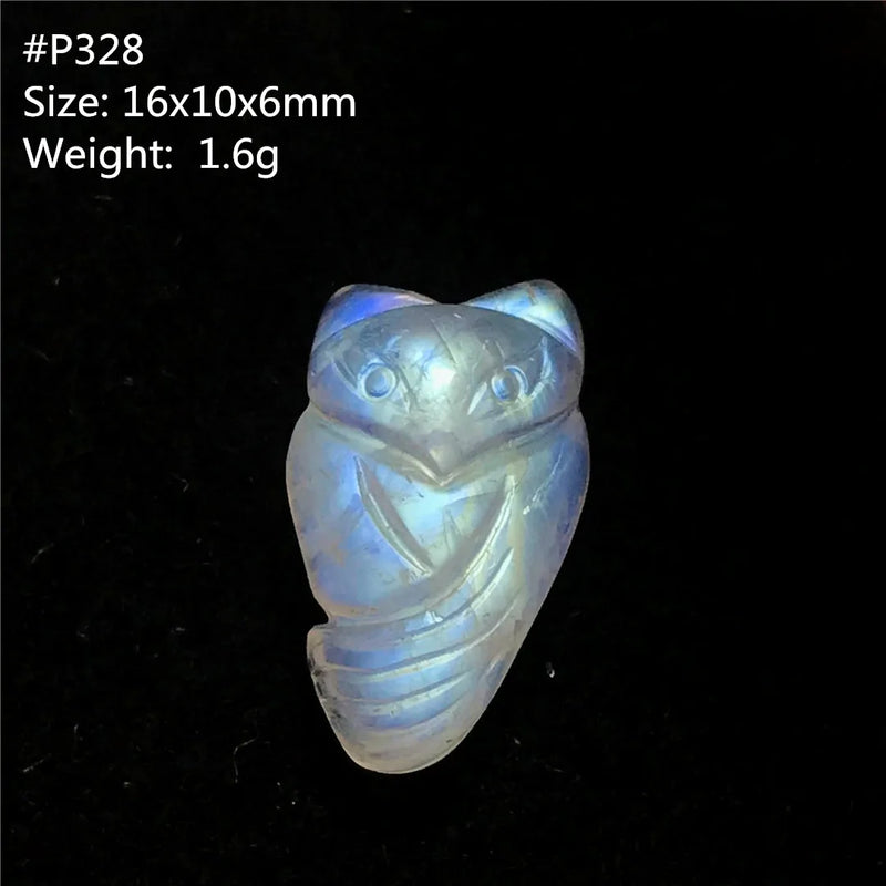 Natural Light Moonstone Pendant Fox Carved Crystal Beads Healing Jewelry