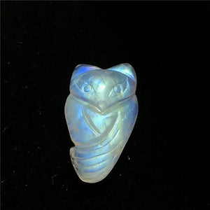 Natural Light Moonstone Pendant Fox Carved Crystal Beads Healing Jewelry