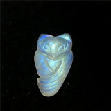 Natural Light Moonstone Pendant Fox Carved Crystal Beads Healing Jewelry