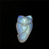 Natural Light Moonstone Pendant Fox Carved Crystal Beads Healing Jewelry