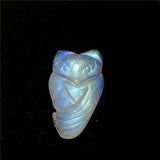Natural Light Moonstone Pendant Fox Carved Crystal Beads Healing Jewelry