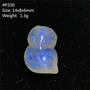 Moonstone Pendant Fox Carved Crystal Beads Luck Love Healing Stone
