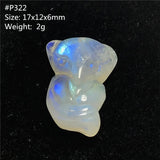 Moonstone Pendant Fox Carved Crystal Beads Luck Healing Stone Jewelry