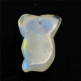 Moonstone Pendant Fox Carved Crystal Beads Luck Healing Stone Jewelry