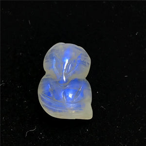 Moonstone Pendant Fox Carved Crystal Beads Luck Love Healing Stone