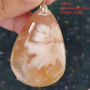 Natural Cherry Agate Gemstone Pendant Crystal Necklace Water Drop