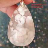 Natural Cherry Agate Gemstone Pendant Crystal Necklace Water Drop