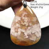 Natural Cherry Agate Necklace Pendant Healing Wealth Love Gift