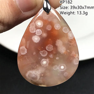 Natural Cherry Agate Necklace Pendant Healing Wealth Love Gift