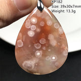 Natural Cherry Agate Necklace Pendant Healing Wealth Love Gift