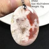 Natural Cherry Agate Necklace Pendant Healing Wealth Love Gift