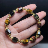 Natural Colorful Tiger Eye Stone Bracelet - Wealth Gift Crystal Beads