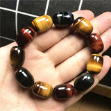 Colorful Tiger's Eye Bracelet Crystal Beads Red Yellow for Women Lady Men