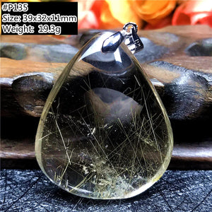 Natural Rutilated Pendant Water Drop Beads Gemstone Jewelry