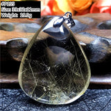 Natural Rutilated Pendant Water Drop Beads Gemstone Jewelry