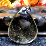 Natural Rutilated Pendant Water Drop Beads Gemstone Jewelry