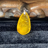 Natural Rutilated Pendant Jewelry 28x16x8mm For Wealth Luck Gift