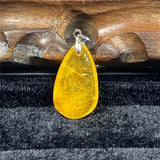 Natural Rutilated Pendant Jewelry 28x16x8mm For Wealth Luck Gift