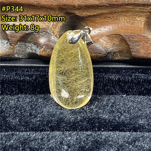 Natural Rutilated Pendant 31x17x10mm For Wealth Luck Gift