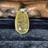 Natural Rutilated Pendant 31x17x10mm For Wealth Luck Gift
