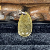 Natural Rutilated Pendant 31x17x10mm For Wealth Luck Gift